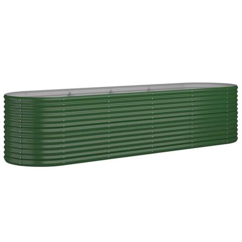 Vidaxl Jardinière De Jardin Acier Enduit De Poudre 296x80x68 Cm Vert