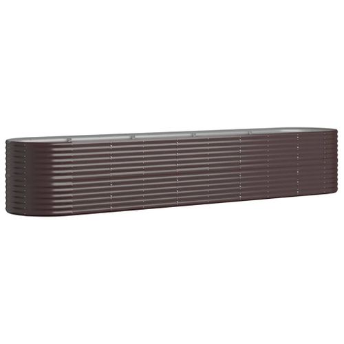 Vidaxl Jardinière De Jardin Acier Enduit De Poudre 368x80x68 Cm Marron