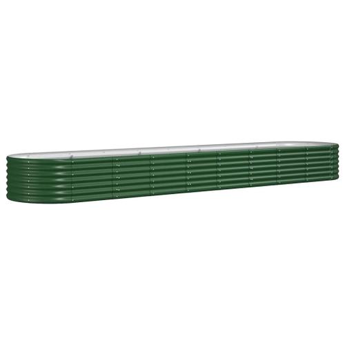 Vidaxl Jardinière De Jardin Acier Enduit De Poudre 368x80x36 Cm Vert