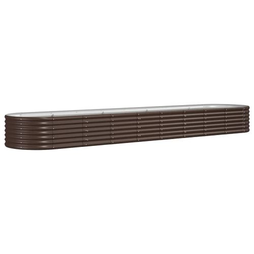 Vidaxl Jardinière De Jardin Acier Enduit De Poudre 368x80x36 Cm Marron