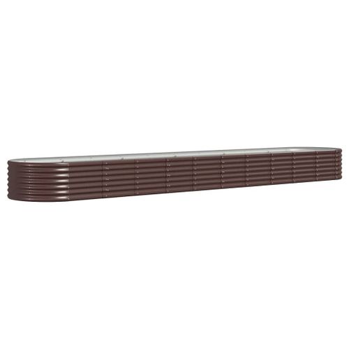 Vidaxl Jardinière De Jardin Acier Enduit De Poudre 440x80x36 Cm Marron