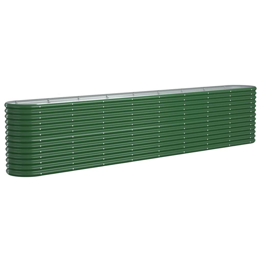 Vidaxl Jardinière De Jardin Acier Enduit De Poudre 332x40x68 Cm Vert