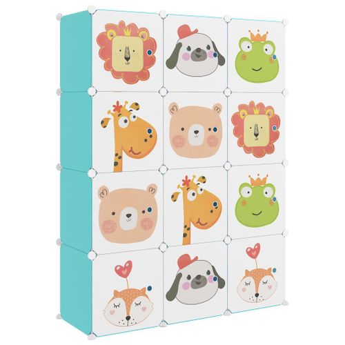 Vidaxl Armoire De Rangement Pour Enfants Avec 12 Cubes Vert Pp