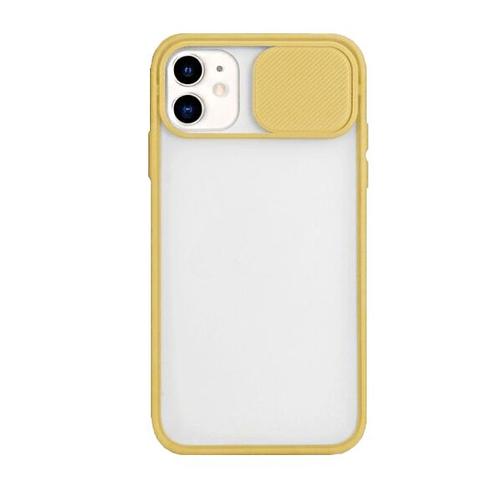 Coque Avec Fenetre Anti-Choc Mat Pour Iphone 12 Pro - Jaune