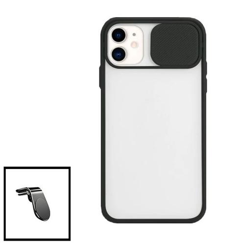 Kit Coque Avec Fenetre Anti-Choc Mat + Support Magnétique De Voiture Renforcé Pour Iphone Xr - Noir