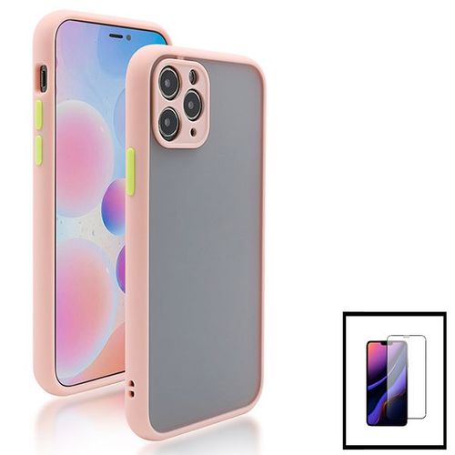 Kit Coque Antichoc Caméra Protection + Film De Verre Trempé 5d À Couverture Complète Pour Iphone 7 - Rose