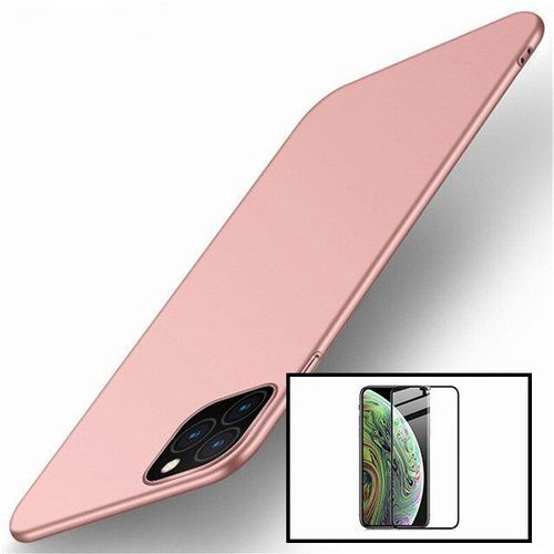 Kit Film De Verre Trempé 5d À Couverture Complète + Coque Mince Et Rigide Pour Iphone 13 Pro Max - Rose
