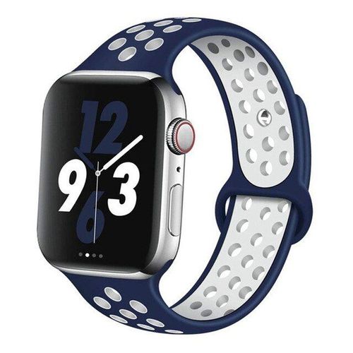 Bracelet Bicolore Pour Apple Watch Series 7 - 41mm - Bleu Foncé / Blanc