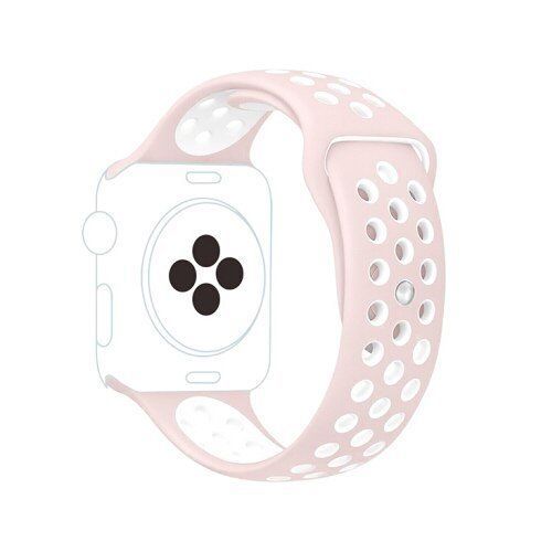 Bracelet Bicolore Pour Apple Watch Series 7 - 45mm - Rose / Blanc