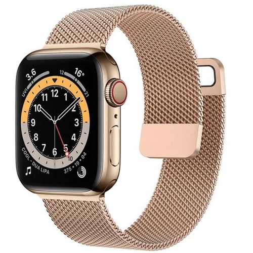 Bracelet Confortable Milanais Avec Fermoir Magnétique Pour Apple Watch Series 4 - 42mm - Rose Or
