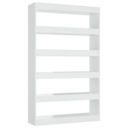 Vidaxl Bibliothèque/Séparateur De Pièce Blanc Brillant 100x30x166 Cm