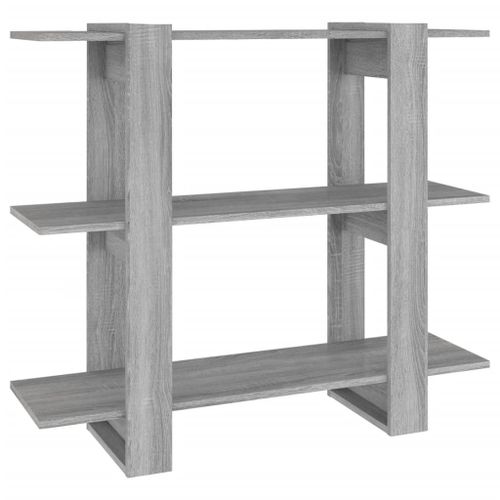 Vidaxl Bibliothèque/Séparateur De Pièce Sonoma Gris 100x30x87 Cm