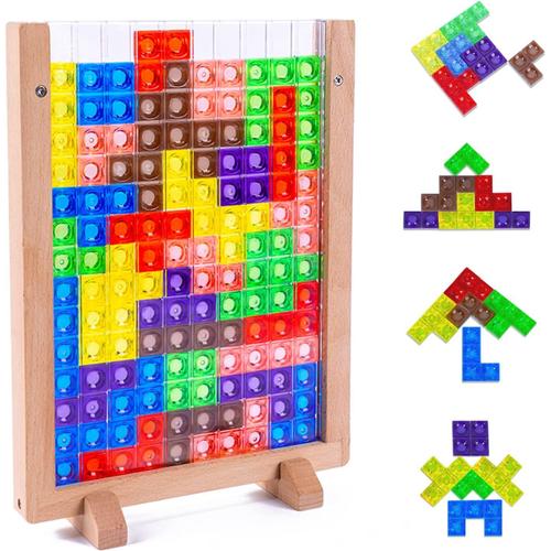 Jouets Montessori Puzzle Enfant 3 4 5 Ans, 3D Jouet for Tetris