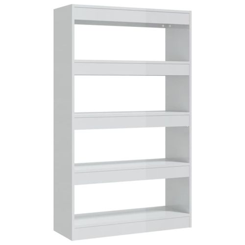 Vidaxl Bibliothèque/Séparateur De Pièce Blanc Brillant 80x30x135 Cm