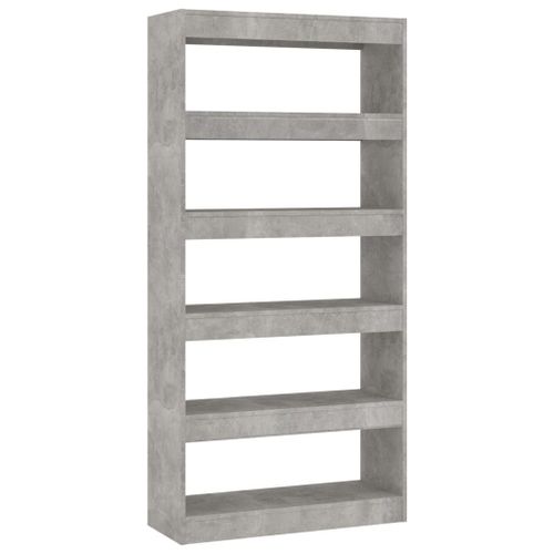 Vidaxl Bibliothèque De Séparation Gris Béton 80x30x166 Cm Aggloméré
