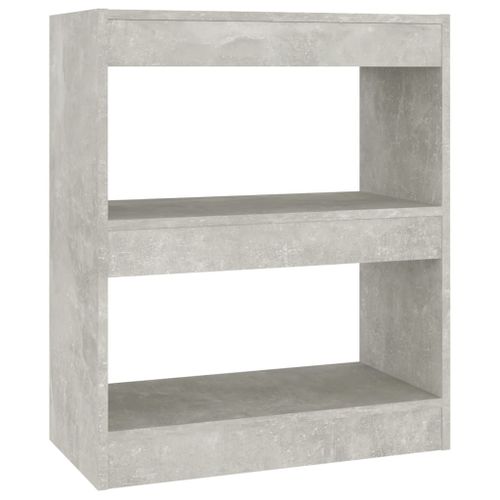 Vidaxl Bibliothèque/Séparateur De Pièce Gris Béton 60x30x72 Cm