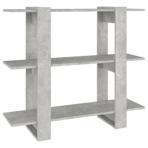 Vidaxl Bibliothèque/Séparateur De Pièce Gris Béton 100x30x87 Cm