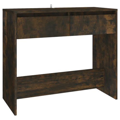 Vidaxl Table Console Chêne Fumé 89x41x76,5 Cm Acier