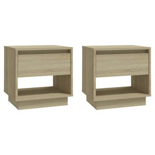 Vidaxl Tables De Chevet 2 Pcs Chêne Sonoma 45x34x44 Cm Aggloméré