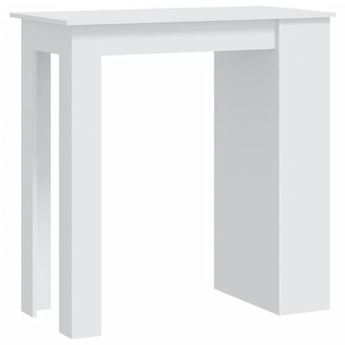 Vidaxl Table De Bar Avec Rangement Blanc 102x50x103,5 Cm Aggloméré