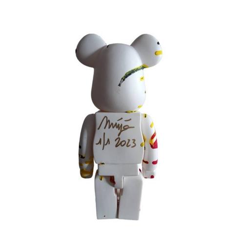 Bearbrick Artiste Français Ninjared 1985 400% Splash Belgium Signé  De L'artiste Au Dos En Parfait État Objet De Collection 