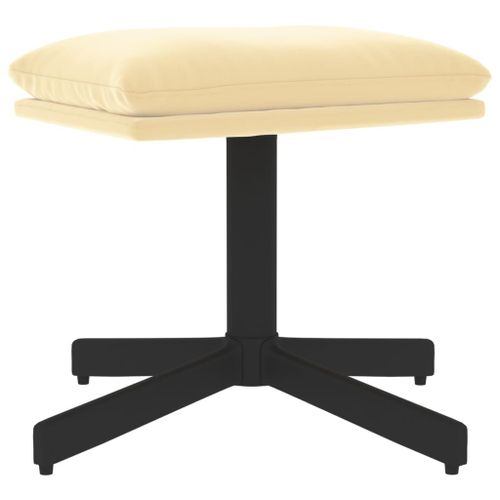Vidaxl Repose-Pied Blanc Crème 60x60x39 Cm Velours