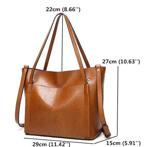 bro sac féminin vintage sac à main en cuir sac à bandoulière avec grand capacité sac brun ens61608