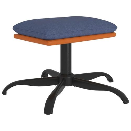 Vidaxl Repose-Pied Bleu 60x60x39 Cm Tissu Et Similicuir