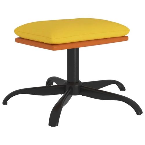 Vidaxl Repose-Pied Jaune Moutarde 60x60x39 Cm Tissu Et Similicuir