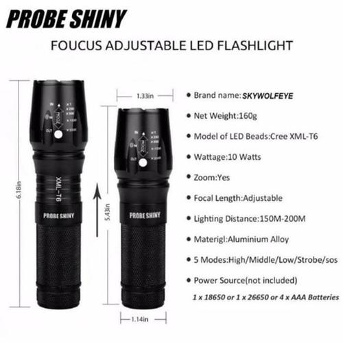5000lm Shadowhawk X800 Tactical Lampe De Poche Led Zoom Militaire Torche G700 Ens29638