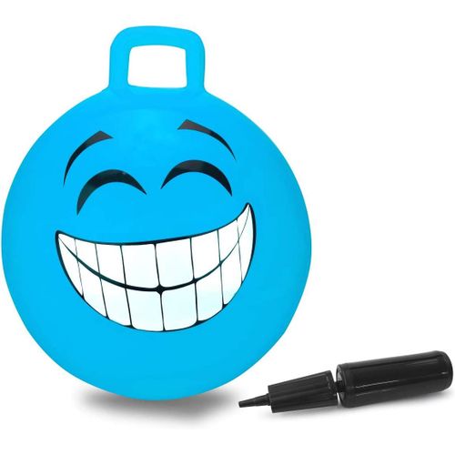 Jamara 460458 Ballon Sauteur Smile Bleu 450mm 450mm-Favorise Le Sens De L Équilibre Résistant Entretien Facile