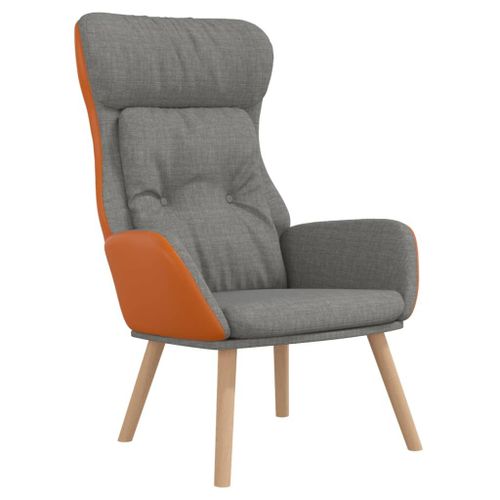 Vidaxl Chaise De Relaxation Gris Clair Tissu Et Pvc