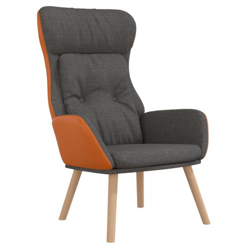 Vidaxl Chaise De Relaxation Gris Foncé Tissu Et Pvc