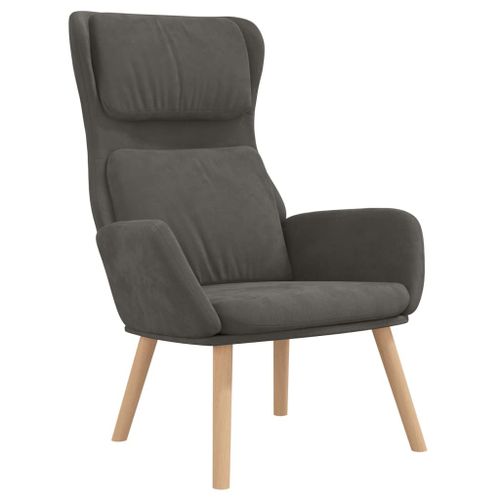 Vidaxl Chaise De Relaxation Gris Foncé Velours
