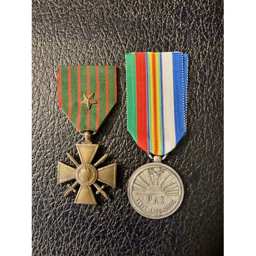 Médaille 1914 1918 / Croix De Guerre 1917 / Médaille De L’Union Des Combattants Interalliés 