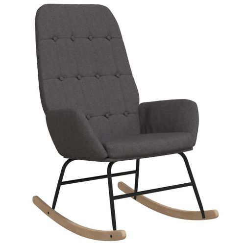 Vidaxl Chaise À Bascule Gris Foncé Tissu