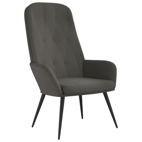 Vidaxl Chaise De Relaxation Gris Foncé Velours