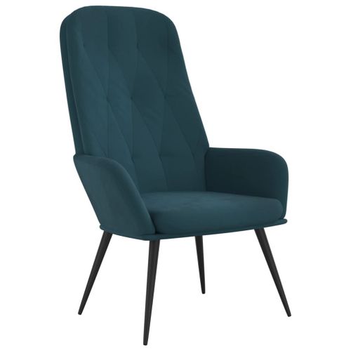 Vidaxl Chaise De Relaxation Bleu Velours