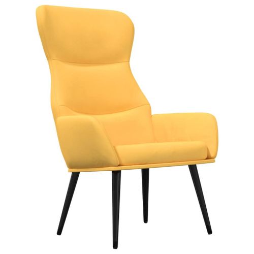Vidaxl Chaise De Relaxation Jaune Moutarde Tissu