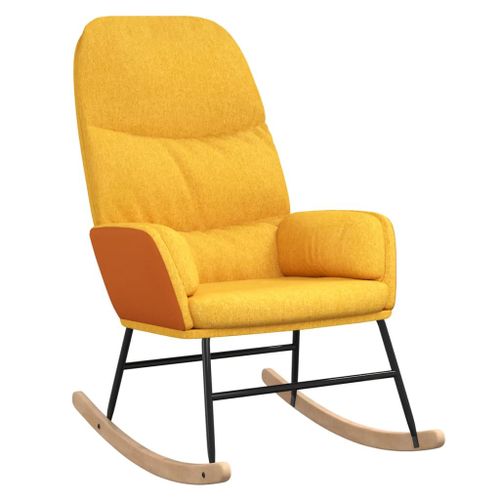 Vidaxl Chaise À Bascule Jaune Moutarde Tissu