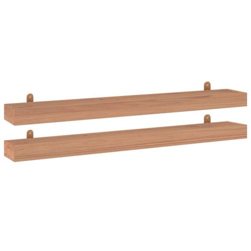 Vidaxl Étagères Murales 2 Pcs 110x15x6 Cm Bois De Teck Massif