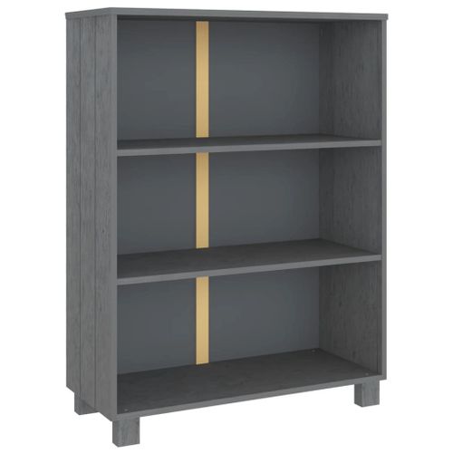 Vidaxl Bibliothèque Hamar Gris Foncé 85x35x112 Cm Bois De Pin Massif