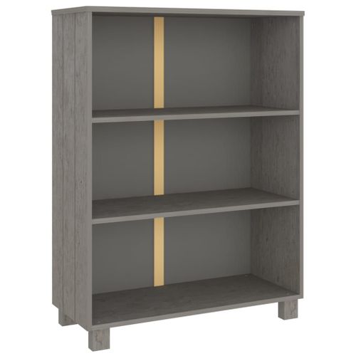 Vidaxl Bibliothèque Hamar Gris Clair 85x35x112 Cm Bois De Pin Massif