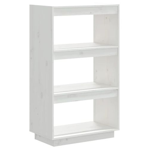 Vidaxl Bibliothèque/Cloison Blanc 60x35x103 Cm Bois De Pin Massif