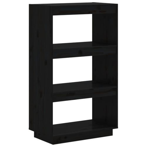 Vidaxl Bibliothèque/Cloison Noir 60x35x103 Cm Bois De Pin Massif