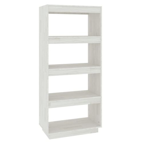 Vidaxl Bibliothèque/Séparateur De Pièce Blanc 60x35x135 Cm Pin Massif