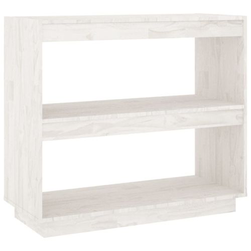 Vidaxl Bibliothèque Blanc 80x35x71 Cm Bois De Pin Massif