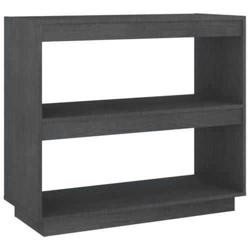 Vidaxl Bibliothèque Gris 80x35x71 Cm Bois De Pin Massif