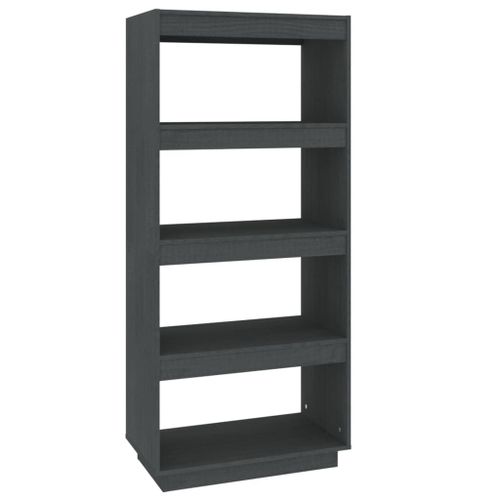 Vidaxl Bibliothèque/Séparateur De Pièce Gris 60x35x135 Cm Pin Massif
