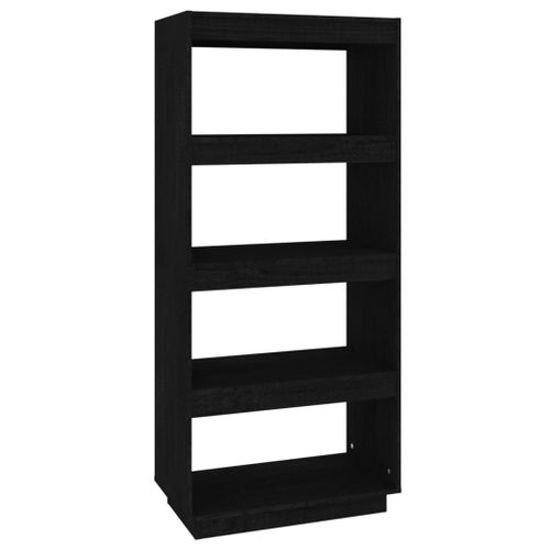 Vidaxl Bibliothèque/Séparateur De Pièce Noir 60x35x135 Cm Pin Massif